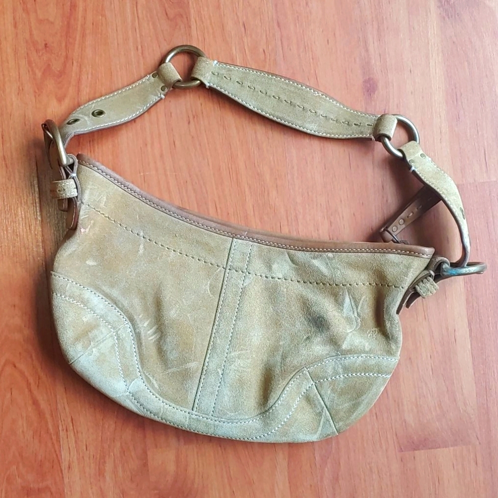 Small Vintage Coach Suede Handbag